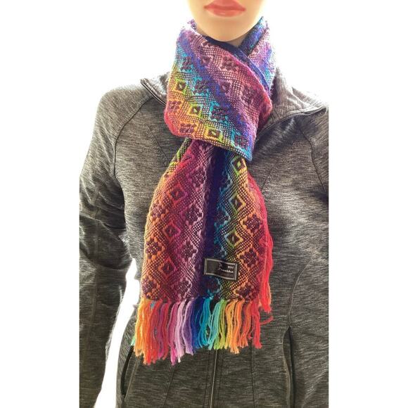 Ruashka alpaca wool fringes multicolor scarf - Picture 1 of 3